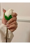 Kadın 12 li Takma Tırnak Seti Bej-Simli eb936