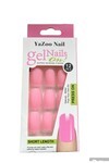 Kadın Düz Mat Açık Pembe Renk Natural Küt Boy 12li Takma Tırnak Eb792