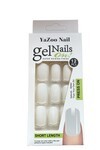 Kadın Düz Mat Beyaz Renk Natural Küt Boy 12li Takma Tırnak EB792