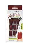 Kadın Düz Mat Bordo Renk Natural Küt Boy 12li Takma Tırnak EB792