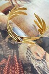 Kadın Gold Renk Yaprak Desen Pazu Bileklik BE134