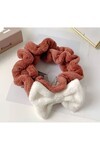 Kadın Taba Peluş Fiyonklu Lastikli Makyaj Bandı EB909