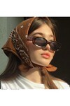 Kahverengi Unisex Desenli Bandana Cd136