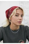 Unisex Bordo Desenli Bandana Cd136
