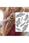 Unisex Çiçek ve Yaprak Desen Geçici Dövme EB825