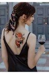 Unisex Ejderha ve Ateş Desen Geçici Dövme EB698