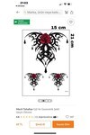 Unisex Gül ve Gotik Desen Geçici Dövme EB845
