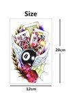 Unisex İskambil ve Bilardo Desen Geçici Dövme CD381