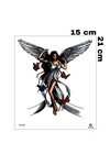 Unisex Kanatlı Kız ve Kelebek Desen Geçici Dövme EB844