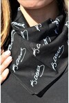 Unisex Siyah Atatürk Imzalı Bandana