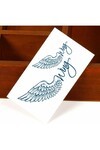 Unisex Siyah Melek Kanadı Desen Geçici Dövme