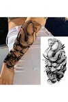 Unisex Yılan Ve Çiçek Desen Geçici Dövme BE38