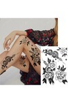 Unisex Yılan ve Çiçek Desen Geçici Dövme EB701