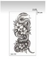 Unisex Yılan ve Gül Geçici Dövme CD661